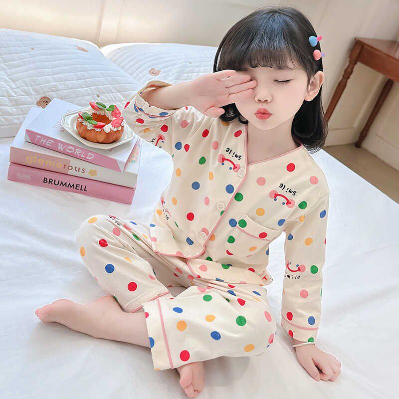 儿童睡衣春秋季纯棉女童长袖童2024新款女孩家居服宝宝开衫套装