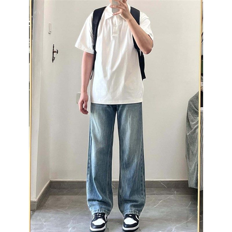 夏季套装男装2025新款夏装搭配一整套男生短袖t恤男搭配牛仔裤男