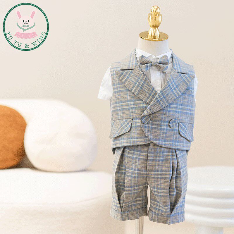 兔兔茉男童生日礼服宝宝一周岁2022西装套装花童儿童西服高端定制