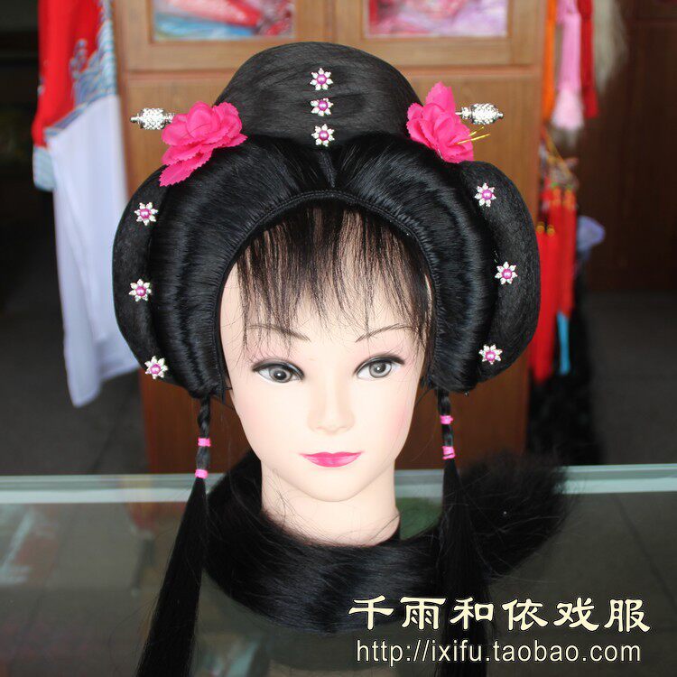 花旦小姐头套越剧旦角追鱼红楼梦西厢记绣球缘古戏装假头套4