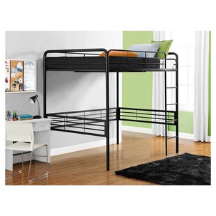 小户型家用阁楼公寓铁艺高架床桌组合高低床M子母床上床下空单上