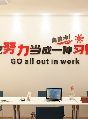 高三教室班级装饰励志墙贴画公司企业文化墙布置标语3d立体办公室