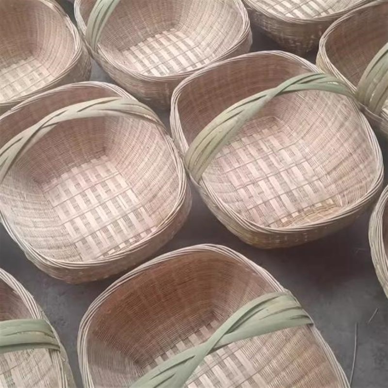 竹编手提篮买菜篮环保竹篮子 鸡蛋篮 水果篮 购物篮编织收纳篮