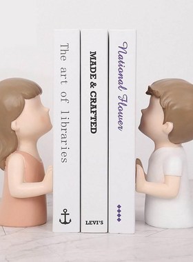 北欧书柜书房美式小摆件装饰品桌面桌上书挡儿童书立书靠创意家居