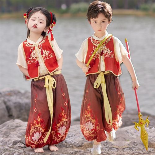 哪吒服装儿童汉服套装2025新款男童女童中国风古装演出服学校表演