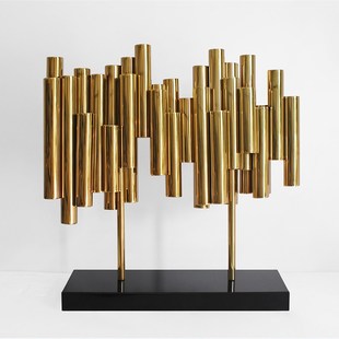 现代简约不锈钢雕塑摆件样板房售楼处酒店大堂会所别墅软装 饰品