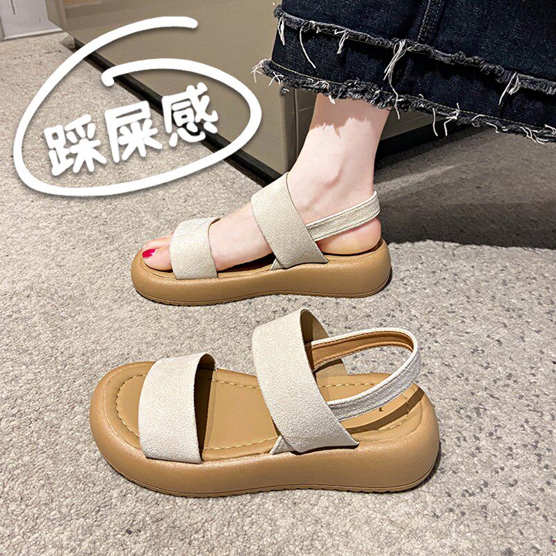 超火休闲凉鞋女夏季大码41到43孕妇凉拖鞋外穿不累脚妈妈鞋子百搭