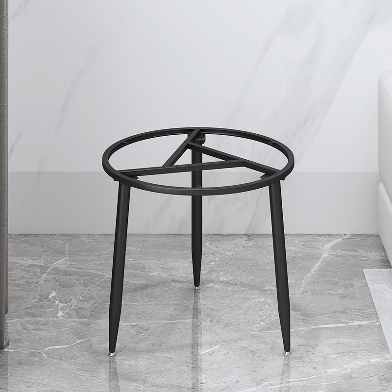 简约铁艺圆桌架茶几桌腿支架圆形岩板休闲桌脚底座餐桌桌组合边几