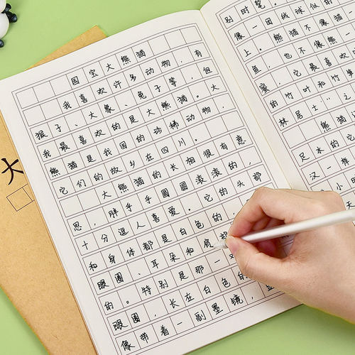 牛皮纸日记本小学生一年级二三四年级专用加大格子方格本语文作业