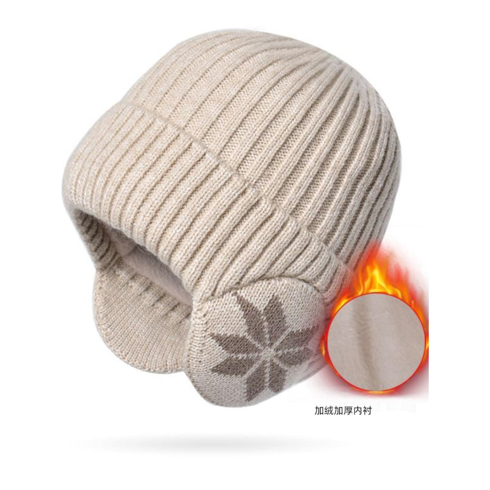 儿童帽子男孩秋冬季围脖套装2023新款加绒保暖帽潮护耳毛线帽男童