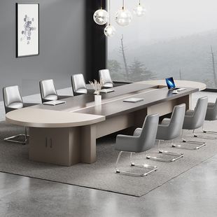 大型办公椭圆形会议桌长桌简约现代桌子工作台会议室会议桌椅组合