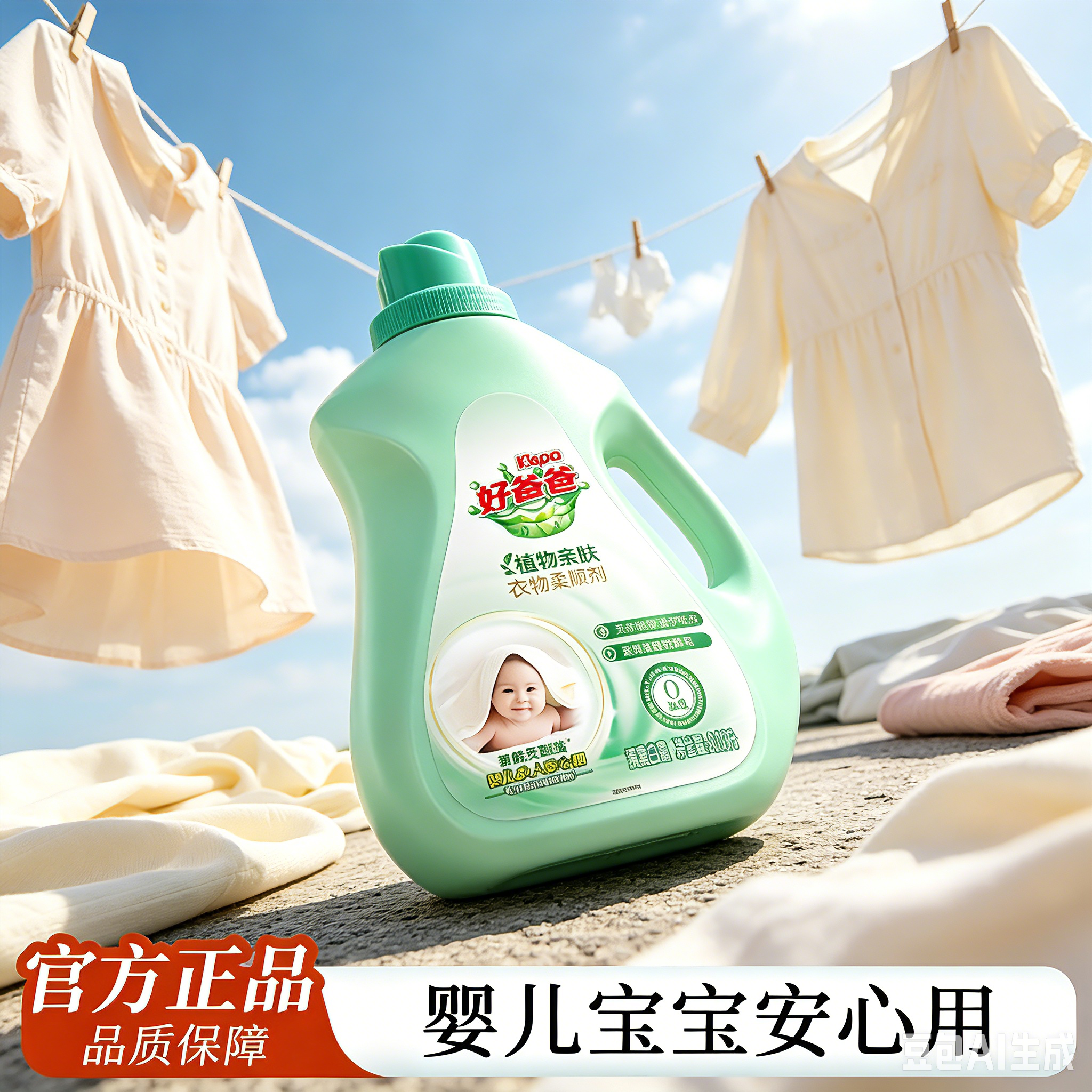 立白好爸爸宝宝婴幼儿专用衣物柔顺剂蓬松护衣针织衬衫毛衣护理液