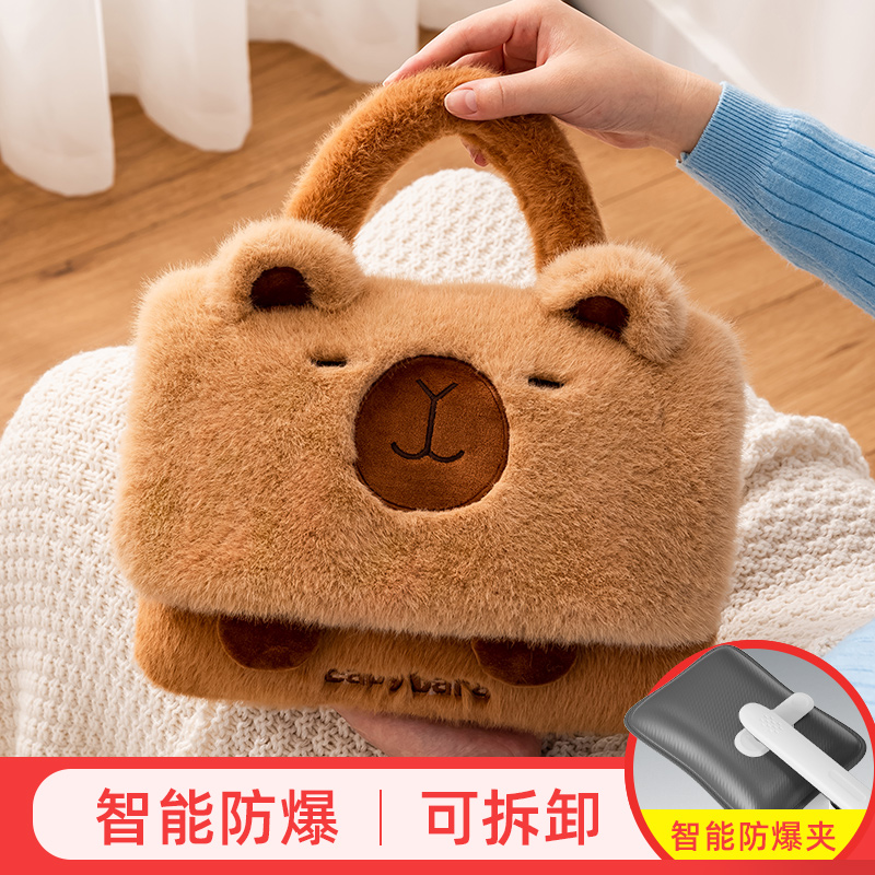 手提款可拆洗毛绒可爱充电热水袋