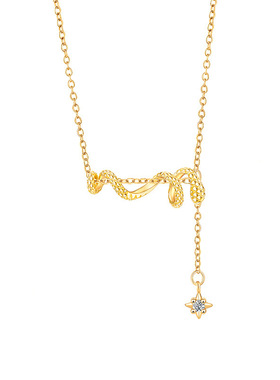 原创设计生肖蛇系列缠绕灵蛇项链女小蛇吊坠流苏不锈钢锁骨