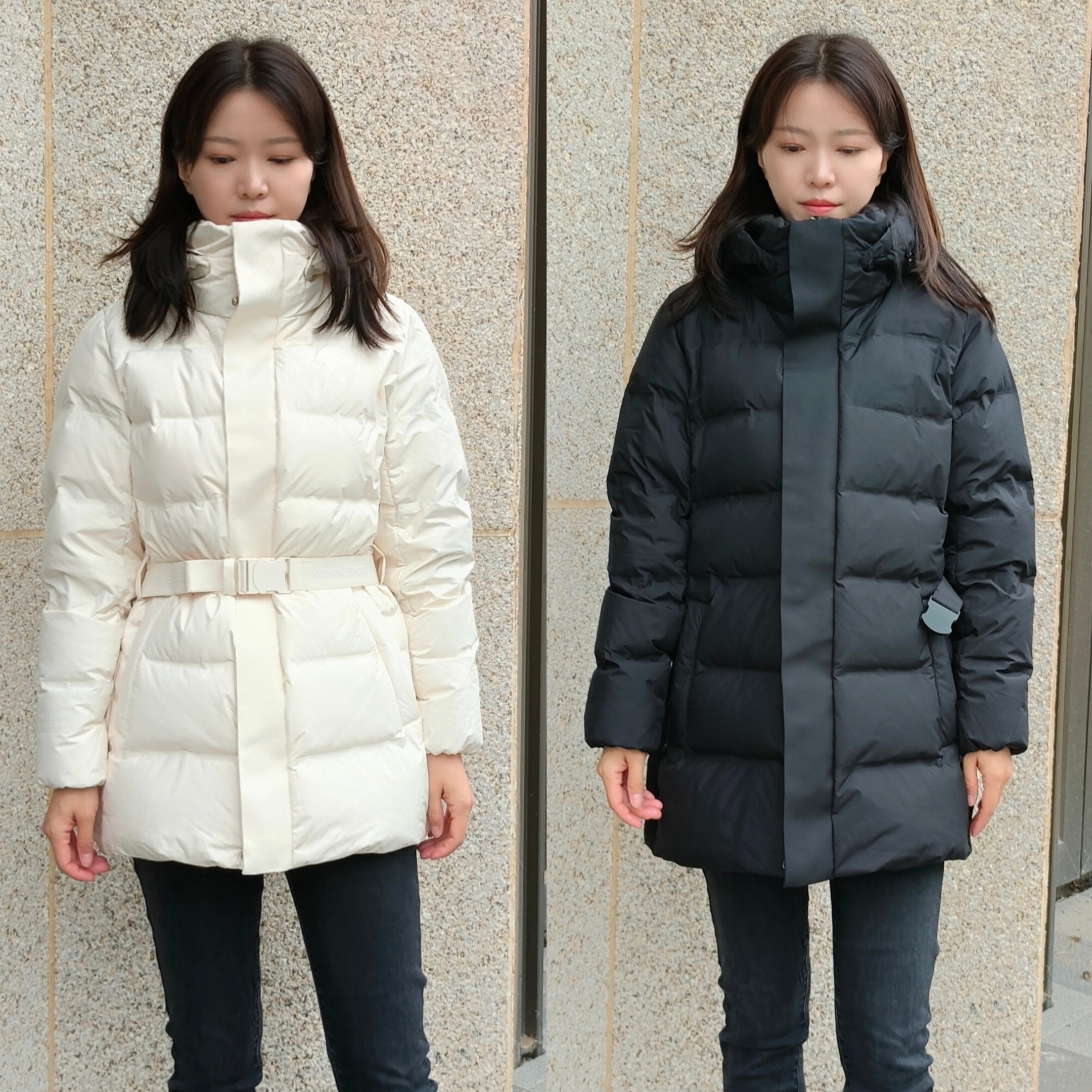 韩国中长款女鹅绒羽绒服腰带收腰轻便修身保暖防寒冬上衣