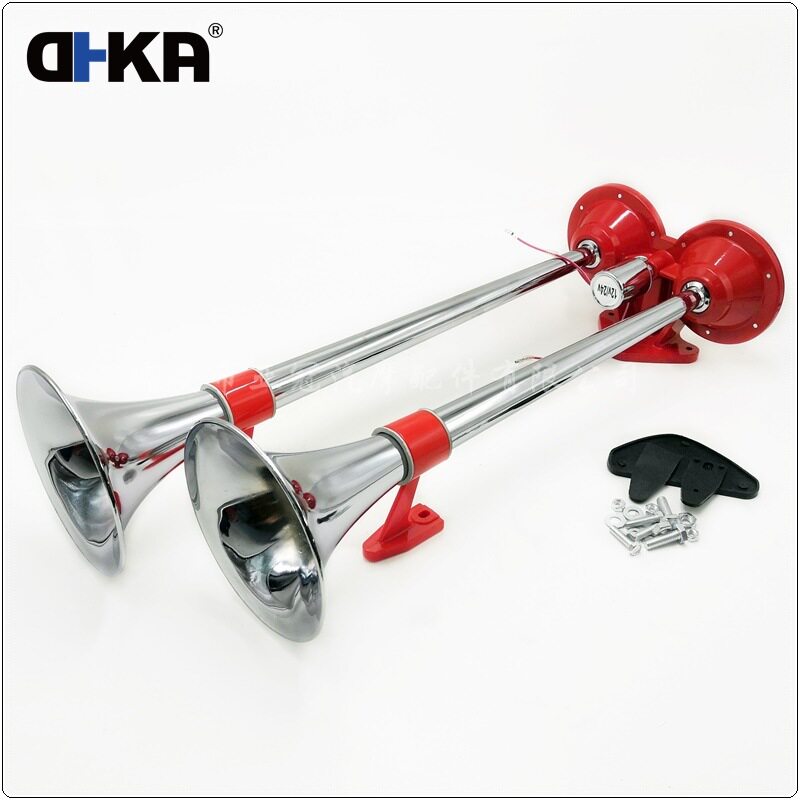 dhka亚冠-as037adual现货 双管圆口卡车气喇叭12v/24v电控气喇叭