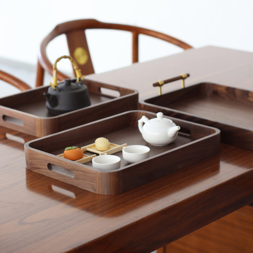白马河托盘黑胡桃托盘茶盘