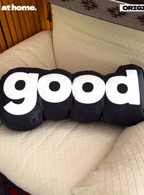 美好商店家居黑白配good长条沙发抱枕午睡枕家居靠枕