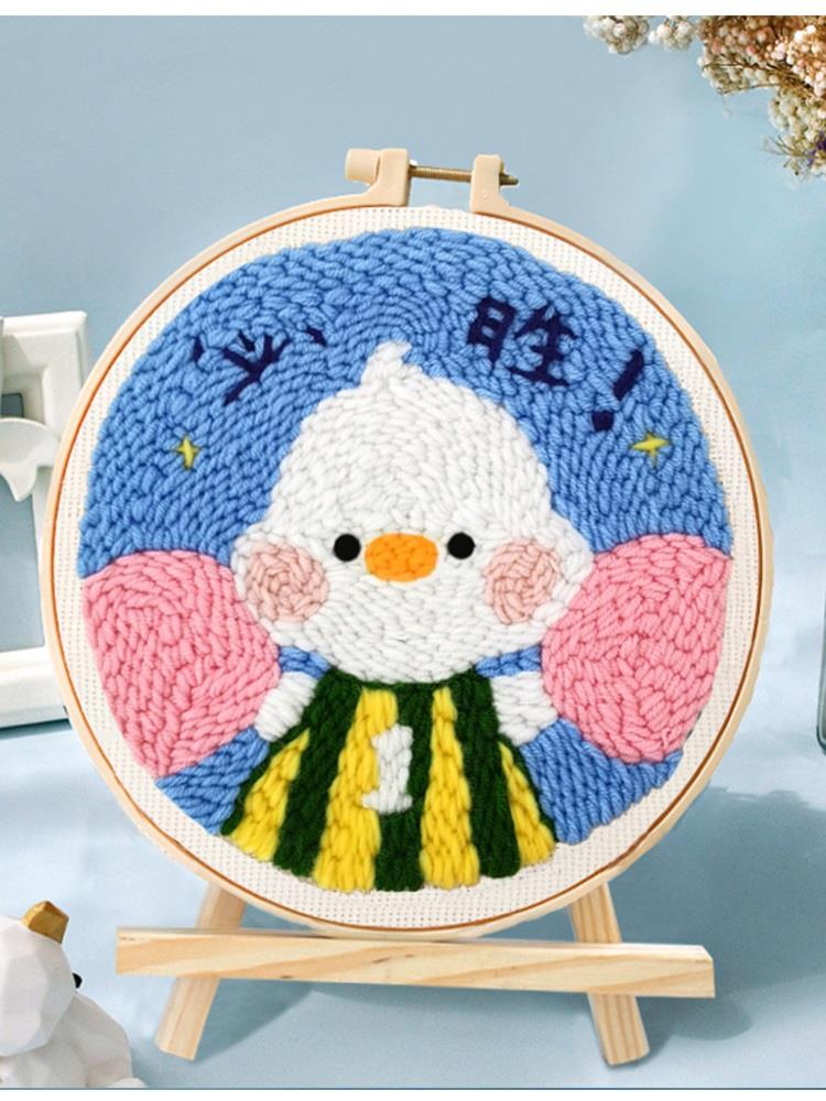 戳戳绣手工diy刺绣材料包节日创意礼物兔年家居挂画戳戳乐毛线画