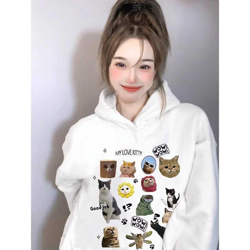 新款爆款宽松高级感超好看连帽上衣