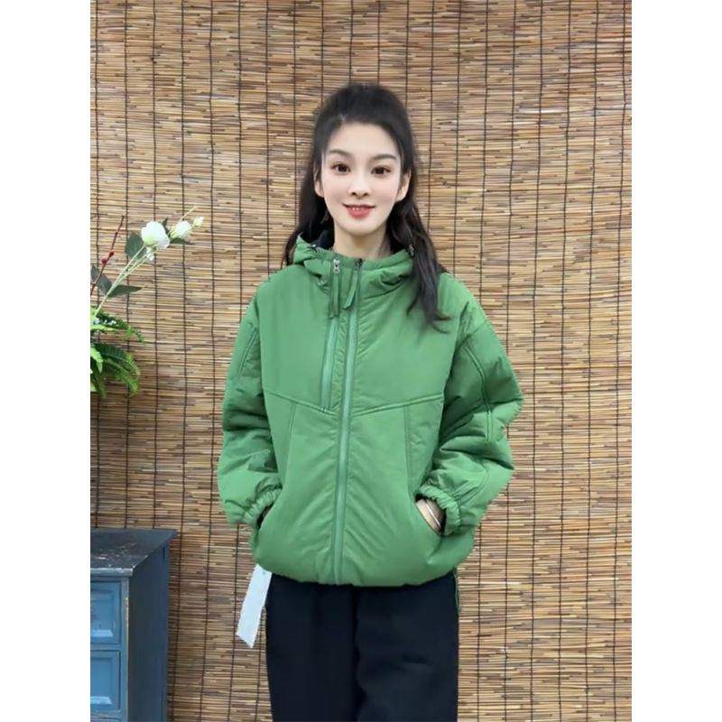 两面穿休闲双拉链加棉棉服