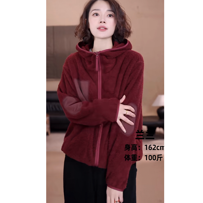 2025冬季新款时尚洋气加厚颗粒绒外套减龄保暖休闲加绒连帽上衣女,女装/女士精品,短外套,淘宝优惠券,粉丝福利购,淘宝优惠卷