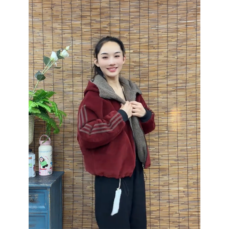 灯芯绒两面穿棉衣2025秋冬