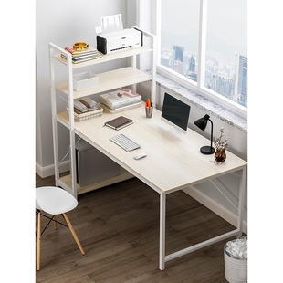 桌家用简约租房一体桌书桌书架组合卧室办公桌 宜家乐简易电脑台式