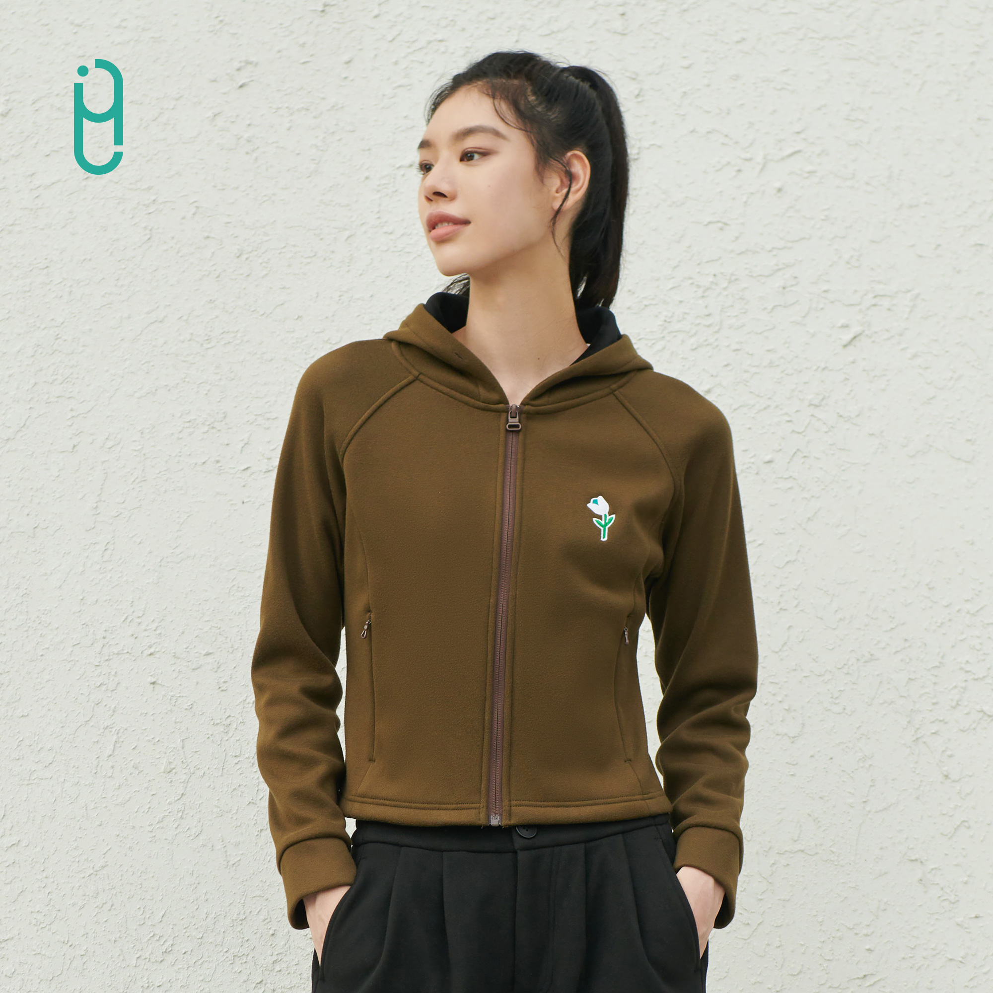 YLI外里抓绒加厚卫衣女户外上衣