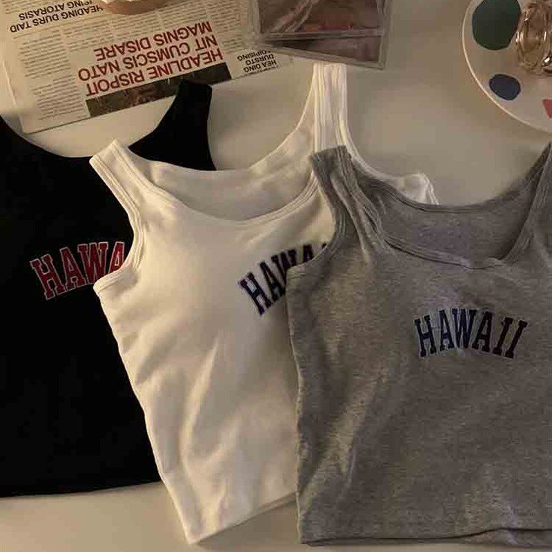 新品黑色内搭h运动带胸垫背心吊带春季新款修身辣妹美背抹胸外穿