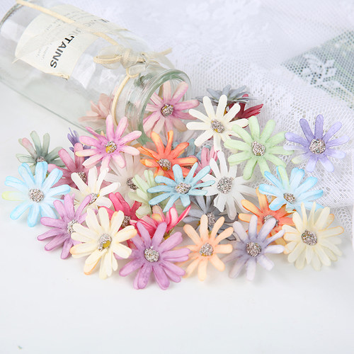 新品森系多彩雏菊花朵 菊r花仿真花假花绢花 diy手作材料 汉服点