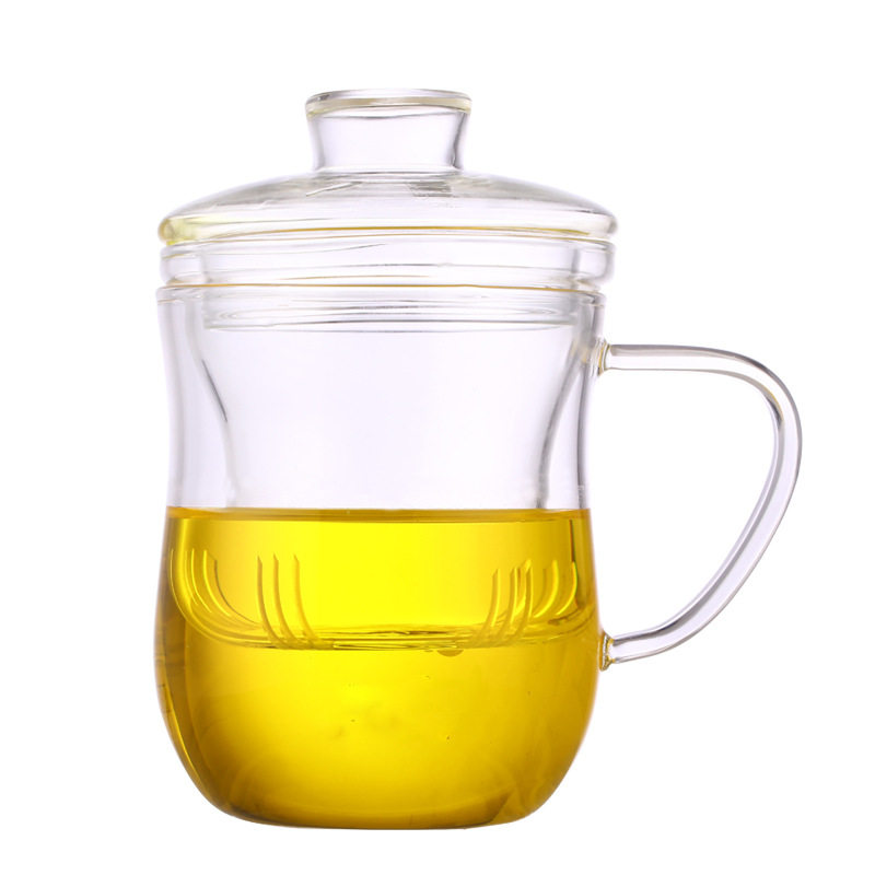 极速加厚b耐热玻璃泡茶杯美体杯玻璃茶杯带盖茶杯竹节杯家用