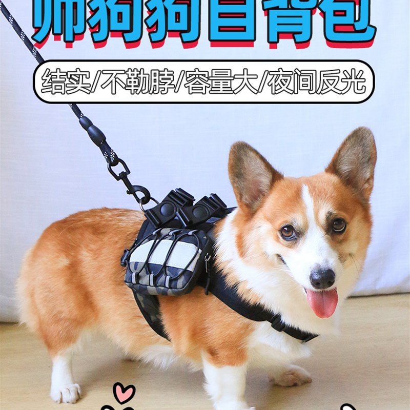 极速宠物狗狗自揹包n外出揹包自背储物大型犬牵引绳背心式胸抱婴