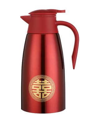 极速陪嫁水壶304不锈钢保温壶婚C庆结婚用暖壶喜庆热水瓶茶瓶红色