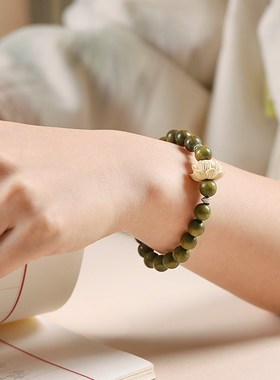 极速绿檀木莲e花楼同款手链指尖文玩绕指柔手串女檀香木佛珠盘玩