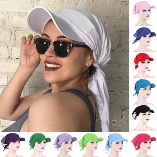 新品New Fashion Tie-dye Sovlid Color Scarf Hat Outdoor Windp