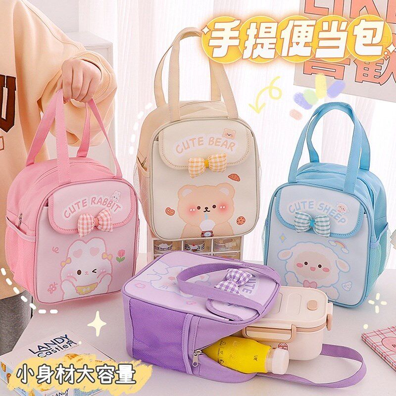 极速装饭盒袋子儿童小学生餐包y带饭手提便当包饭兜帆布袋早餐袋