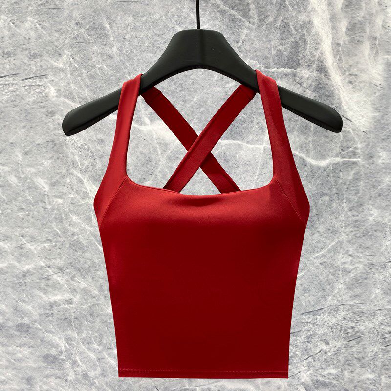 极速运动背心女外穿健身专用胸衣防震防下垂带胸垫一X体式美背瑜