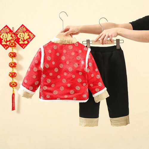 新品男童拜年服童装汉服儿童唐装中国风新年O套装周岁礼服宝宝过