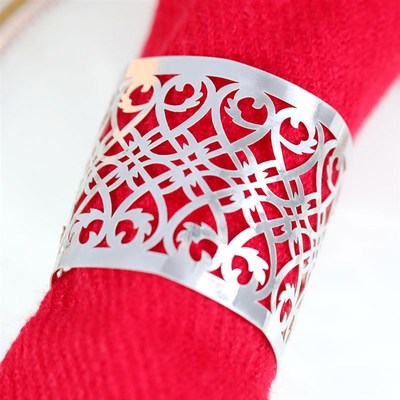 极速10 25Pcs hGold Hollow Paper Napkin Ring Napkin Bands Las