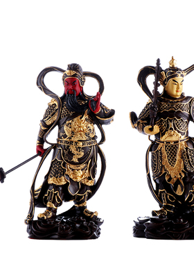 新品仿古描金韦陀伽蓝菩萨铜像寺院韦驮护法佛像飘带W关公摆件招