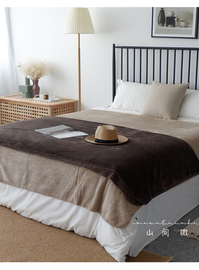 极速绿色轻奢床尾毯m搭毯搭巾盖毯沙发巾民宿披毯午睡毯毛毯宠物