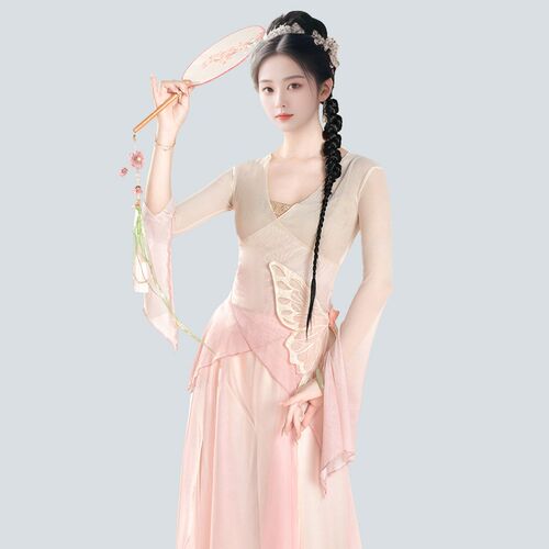 新品古典舞练功服女套装弹力渐变纱E衣身韵中国舞演出服飘逸舞衣