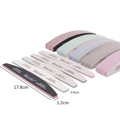 极速3Pcs Klimonla Half Moon Sandpaper Nail File ProfesZsiona