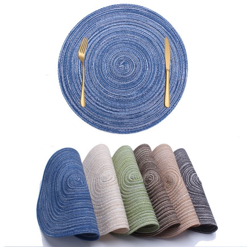 极速Placemat thread round vtable mat insulation pad coaster
