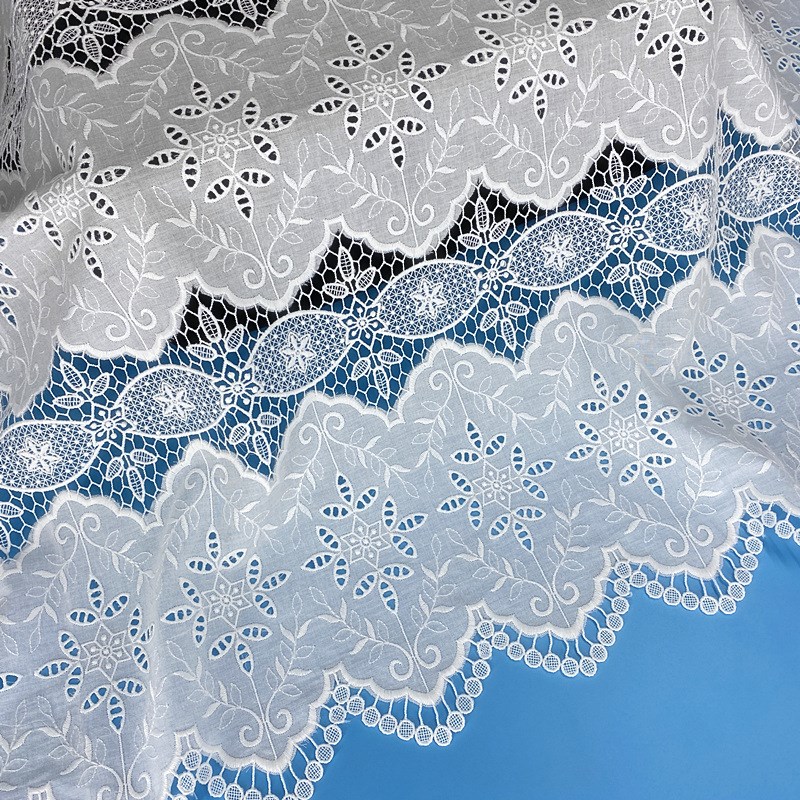 立体刺绣绣花窗帘服装面料裙布料马甲大衣外套连衣裙棉布宽1.3米