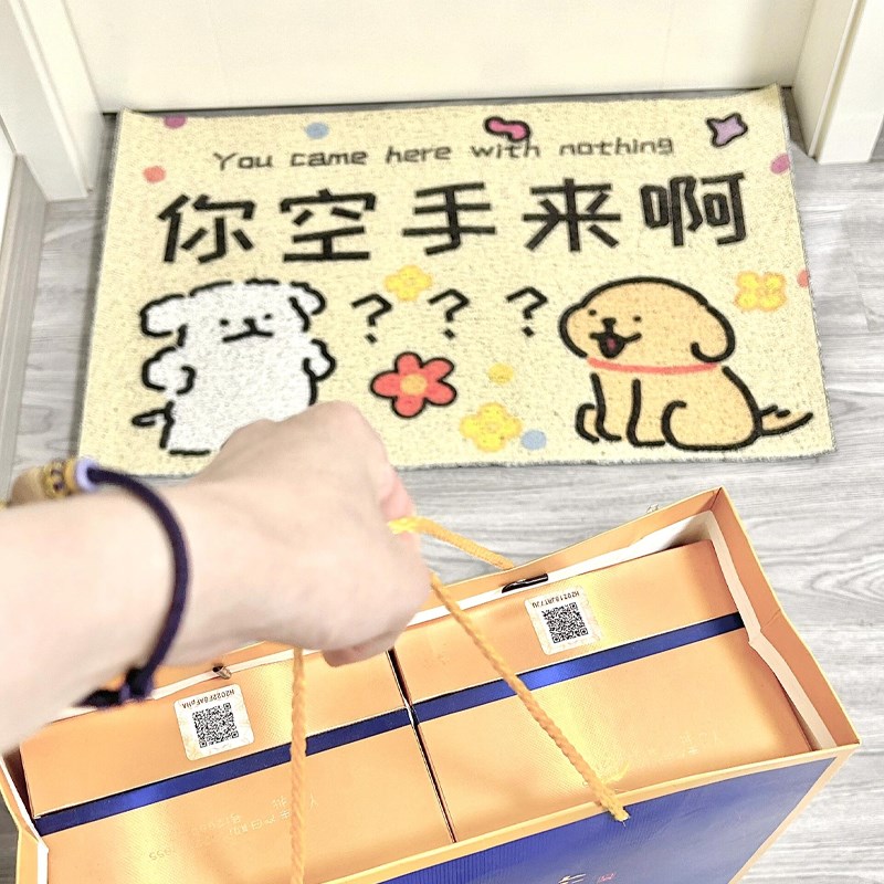 你空手来啊入户地垫搞笑蹭脚门垫C卡通加厚家用玄关防滑可裁剪地