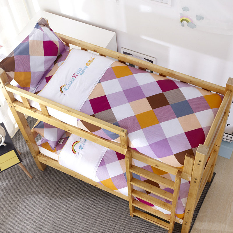 定做儿童床品纯棉三件套加绣花logo女孩男孩幼儿园儿童套件格子,婴童用品,婴童/儿童三件套,淘宝优惠券,粉丝福利购,淘宝优惠卷