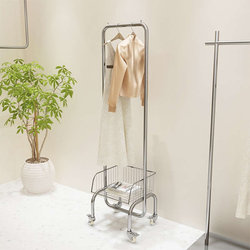 服装店展示架落地式童装女装店货架橱窗模特陈列架不锈钢包包衣架