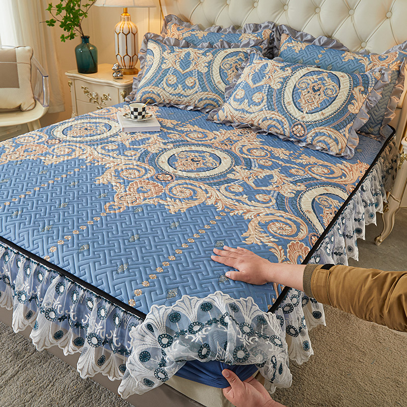 2023床笠款乳胶凉席三件套水洗冰丝席床单公主风床套夏季空调软席